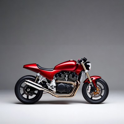 Red Cafe Racer Motorcycle