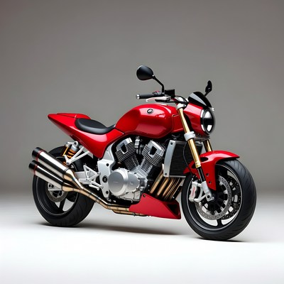 Red Yamaha V-Max motorcycle