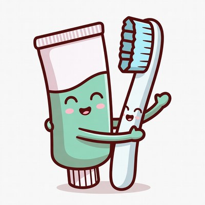 Cute Toothpaste Tube Hugging Toothbrush