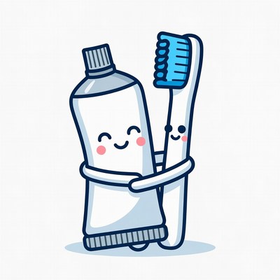 Cute Toothpaste Tube Hugging Toothbrush