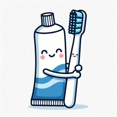 Cute Toothpaste Tube Hugging Toothbrush