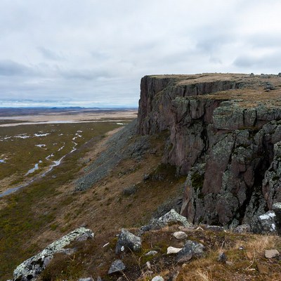 Cliff Overlooking Vast Icelandic Valley