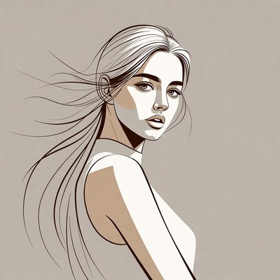 Woman with flowing blonde hair