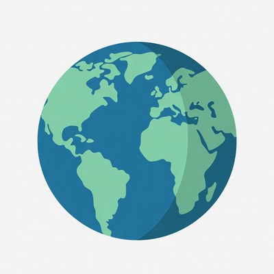 Flat Illustration of Earth Globe