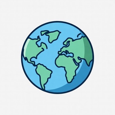 Colorful Earth Globe Illustration
