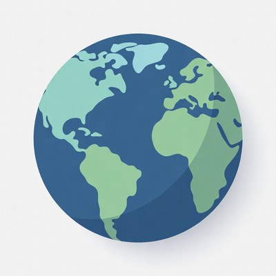 Colorful Flat Earth Globe