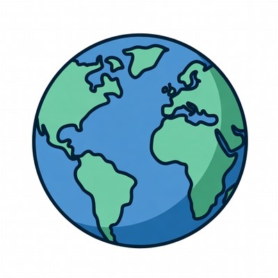 Cartoon Earth Globe Illustration