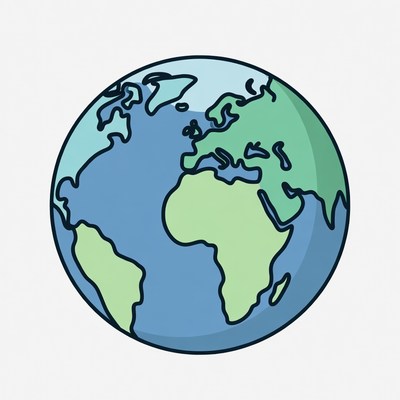 Cartoon Earth Globe Illustration