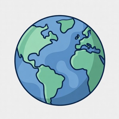 Illustrated Earth Globe