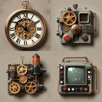 Steampunk Clock and Gear Mechanisms