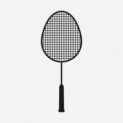 Black Badminton Racket Illustration