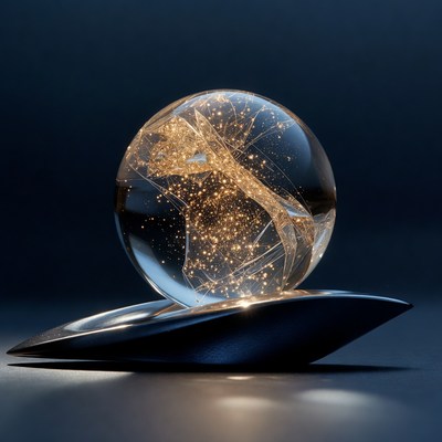 Glowing Crystal Globe with Network