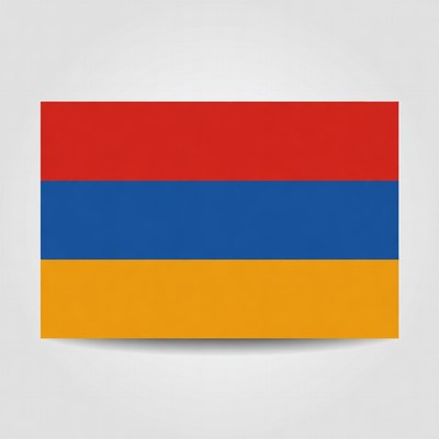 Armenian Flag on Gray Background