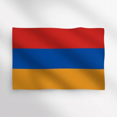 Armenian Flag on White Background