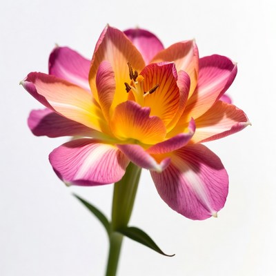 Vibrant Pink and Orange Lily Flower