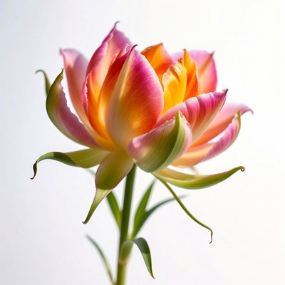 Pink and Orange Tulip Flower