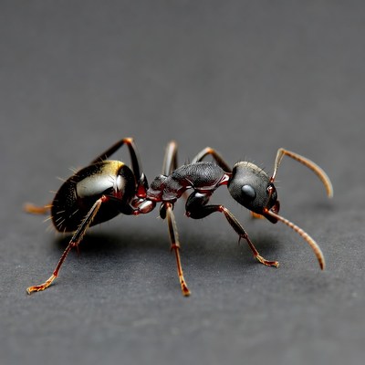 Black ant on dark background