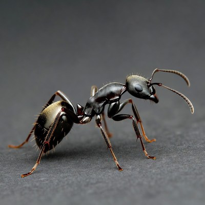 Black ant with yellow abdomen