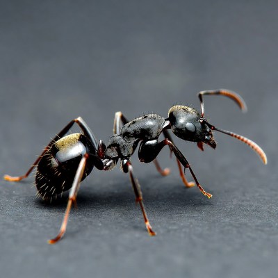 Black ant with yellow thorax