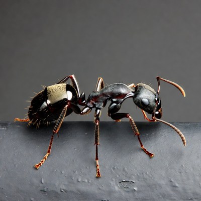 Black ant with yellow abdomen