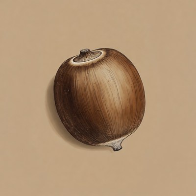 Whole hazelnut on beige background