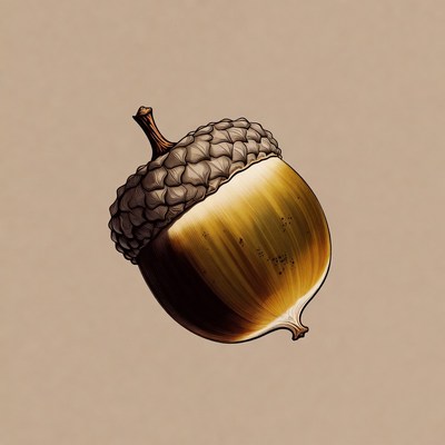 Detailed Acorn Illustration