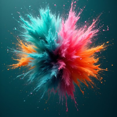 Colorful Powder Explosion Burst