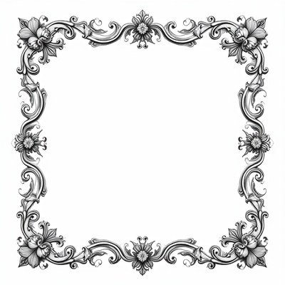 Ornate Victorian Floral Frame