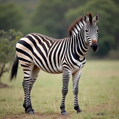 Zebra standing in green grass
