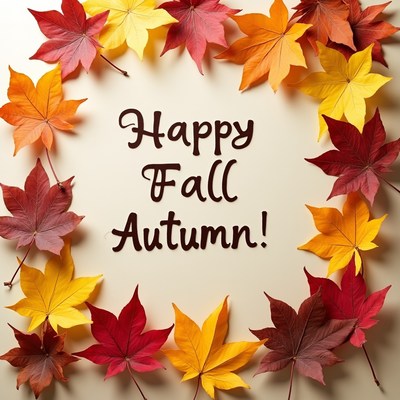 Happy Fall Autumn Leaves Border