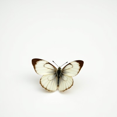 White butterfly with brown wing tips