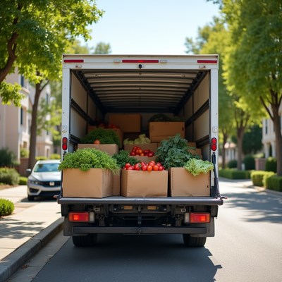 Truck Loaded with Fresh Vegetables