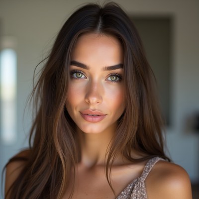 Beautiful woman with green eyes