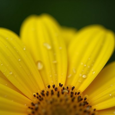 Yellow Daisy Flower with Water Droplets