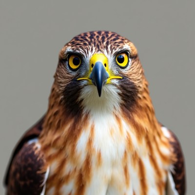 Close-up of red-tailed hawk