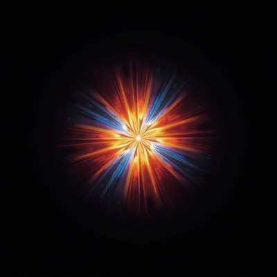 Vibrant multicolored starburst on black