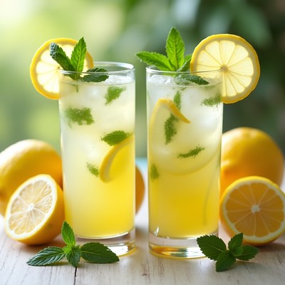 Two Lemon Mint Refreshing Drinks