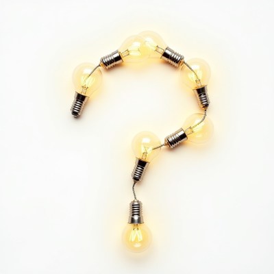 Light bulbs forming question mark