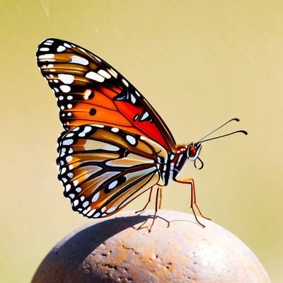 Orange Monarch Butterfly on Stone