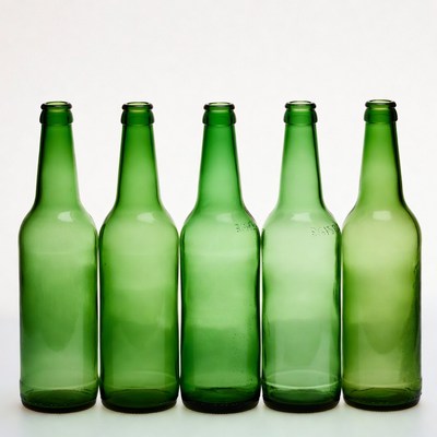 Five Green Glass Bottles