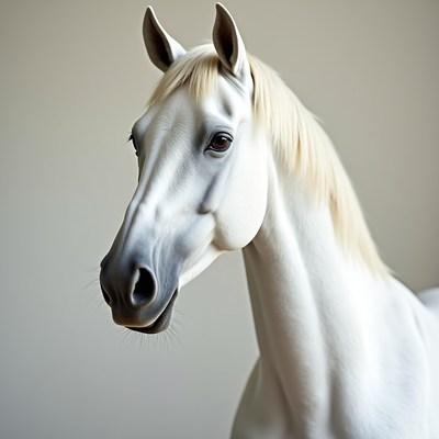 White horse head close-up