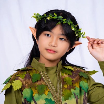 Asian girl in elf costume
