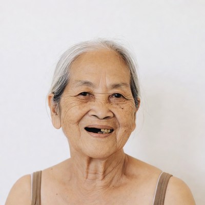 Elderly Asian woman smiling