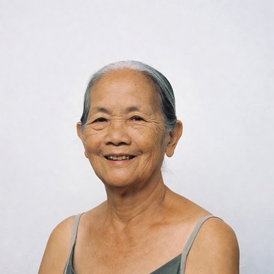 Elderly Asian woman smiling