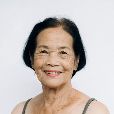 Elderly Asian woman smiling