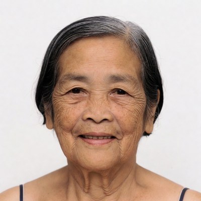 Elderly Asian woman smiling