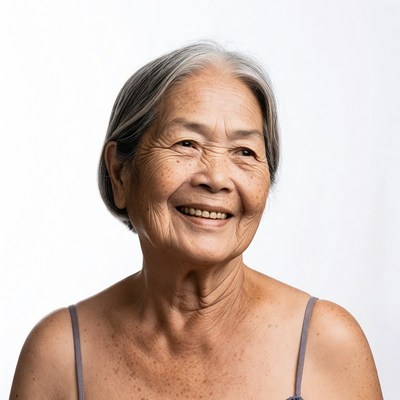 Smiling Asian elderly woman