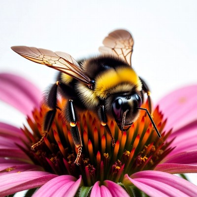 Bumblebee on pink flower