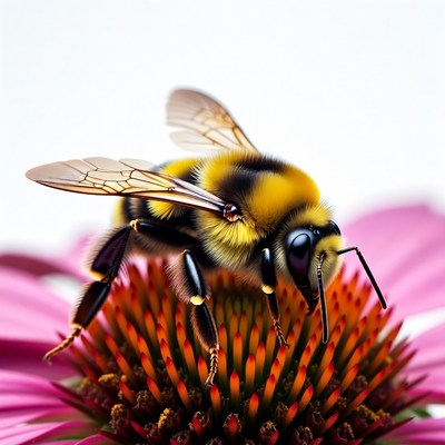 Bumblebee on pink flower
