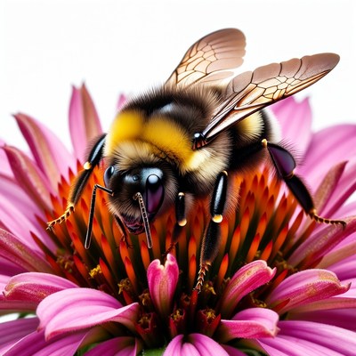 Bumblebee on pink flower